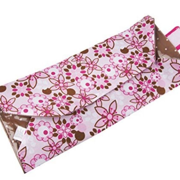 Ginsey Wrap n Mat Convertible Reusable Placemat Sandwich Wrap Pink Floral New - Picture 1 of 4